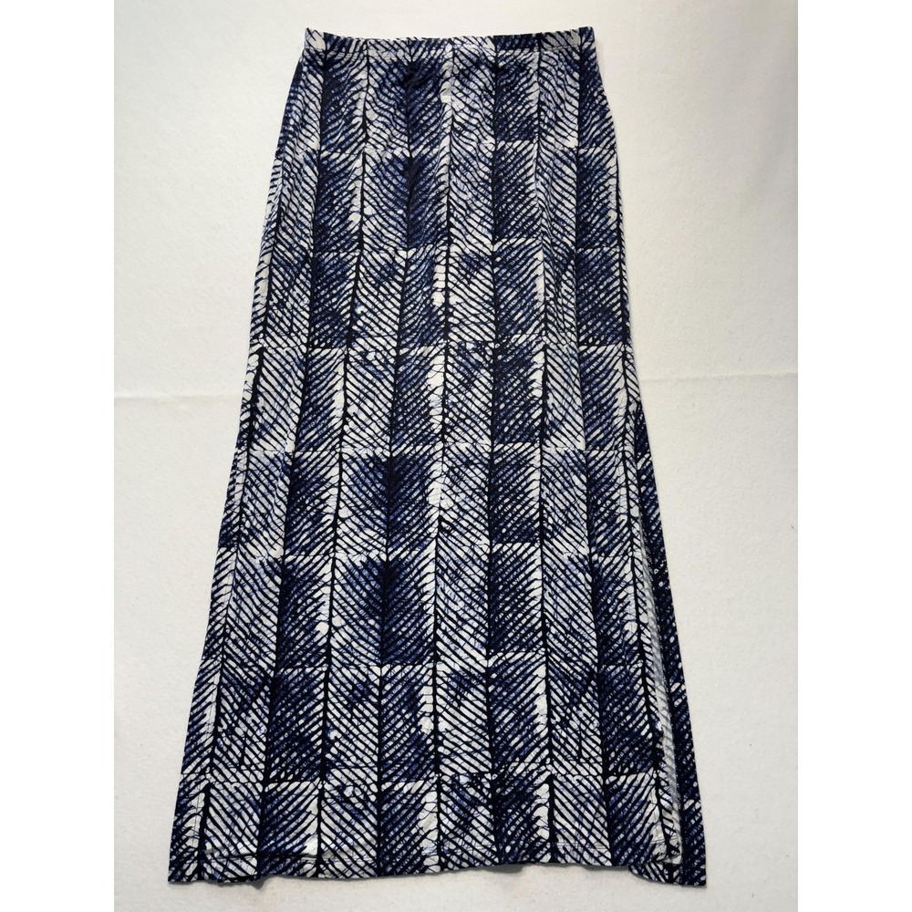 MICHAEL Michael Kors Skirt Womens 1X Plus Blue Geometric Print Maxi Long Jersey - Picture 7 of 11